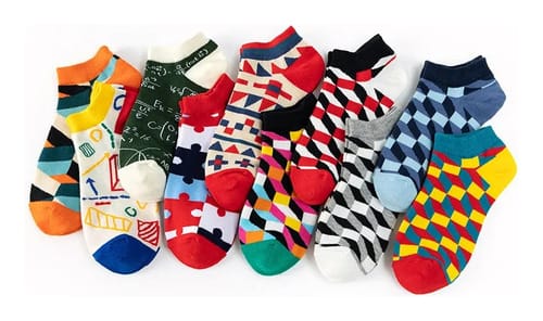 Media soquete varios diseños coloridos